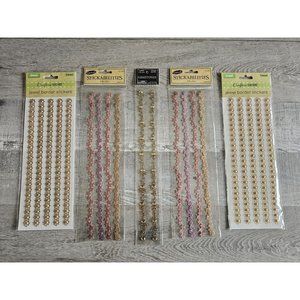 Sticker Lot Scrapbooking 3D Stickers 12" Borders Jewel Pearl Flowers Spring #112